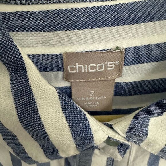Chico’s Striped  Women’s Tunic Top 2=12-14 - Picture 8 of 8